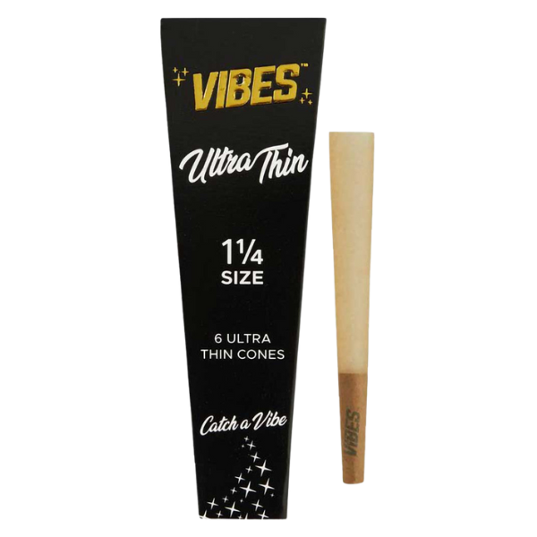 Vibes Cones Black Ultra Thin / 1 1/4 6pk
